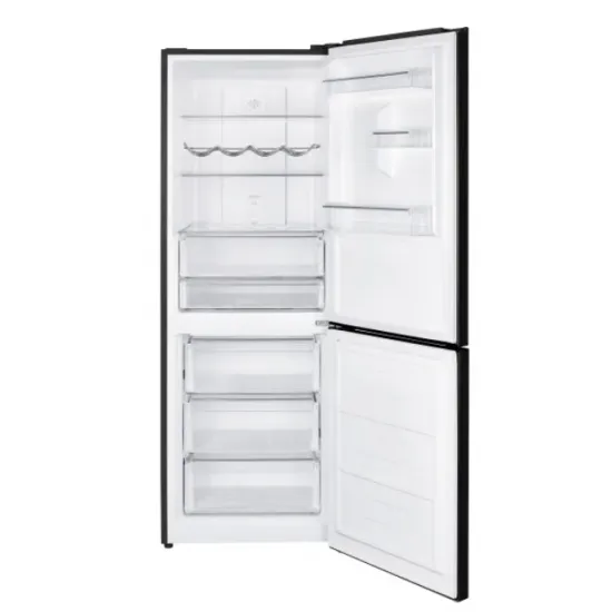 MPM MPM-357-FF-49 NoFrost fekete alulfagyasztós kombinált hűtőszekrény 219/104L, érintésvezérlés kijelzővel 60x69x185 cm 