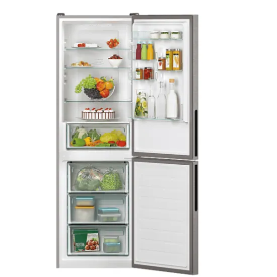 Candy CCE4T620DX Total NoFrost szürke alulfagyasztós kombinált hűtőszekrény Wifi, D energiaosztály 59.8x65.8x200 cm, szürke 