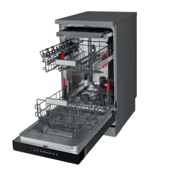 Whirlpool WSFO 3O34 PF X mosogatógép, 10 teríték, automatikus ajtónyitás, 45x59x85 cm, inox