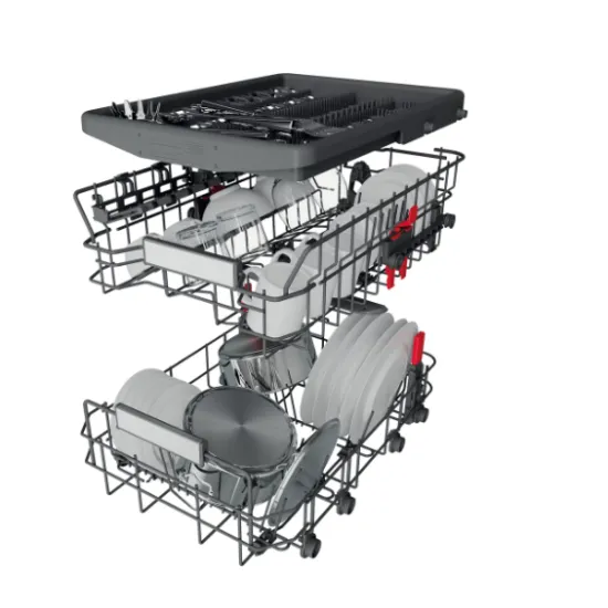 Whirlpool WSFO 3O34 PF X mosogatógép, 10 teríték, automatikus ajtónyitás, 45x59x85 cm, inox