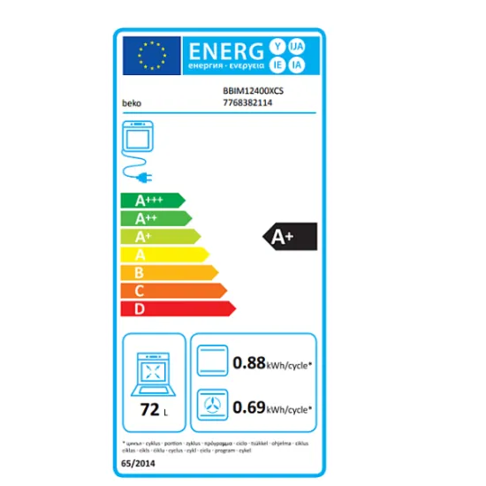 Beko BBIM12400XCS beépíthető katalitikus sütő 72L,gőztisztitás