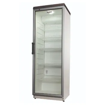 Whirlpool ADN 201/1 üvegajtós hűtőszekrény aluminium ajtókerettel, 350 liter, 60x60x173cm