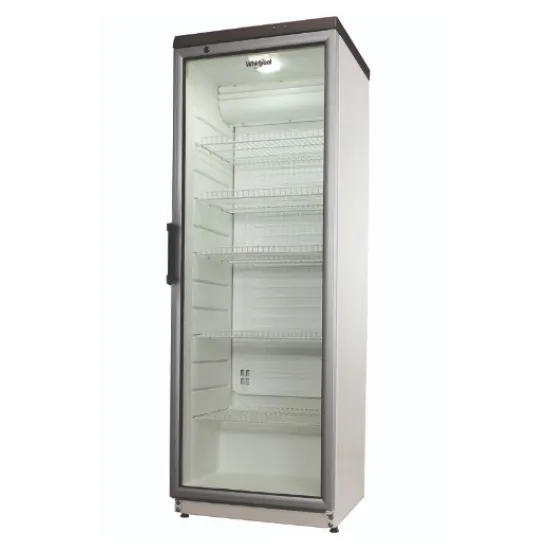 Whirlpool ADN 201/1 üvegajtós hűtőszekrény aluminium ajtókerettel, 350 liter, 60x60x173cm