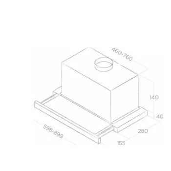 Elica Elite14 Lux GRIX/A/60 PRF0037989B beépíthető kihúzható konyhai elszívó,60cm széles,inox/fekete üveg
