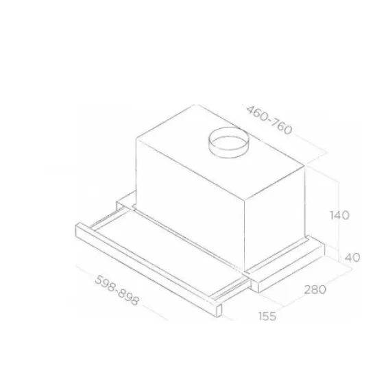 Elica Elite14 Lux GRIX/A/60 PRF0037989B beépíthető kihúzható konyhai elszívó,60cm széles,inox/fekete üveg