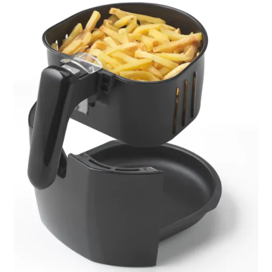 Trebs 99354 forrólevegős Air Fryer sütő,Comfortcook 1,5L, hideg tapintású fogantyúval és túlmelegedés elleni védelemmel, 900W, fekete
