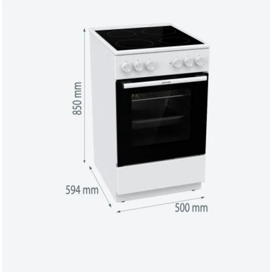 Gorenje GEC5A41WG kerámialapos elektromos tűzhely, 62L, 50x60x85 cm