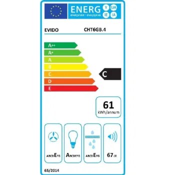 Evido Slimlux 60GB beépíthető kihúzható konyhai elszívó,inox/fekete üveg front,60cm széles,CHT6GB.4