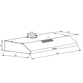 Evido CHS6BX.1 hagyományos 60 cm inox konyhai elszívó hátsó és felső kivezetéssel, aluminium zsírszűrővel