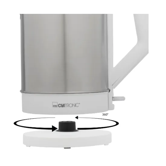 Clatronic WKS 3692 vízforraló, 1,5L, 2200W, fehér/rozsdamentes acél 