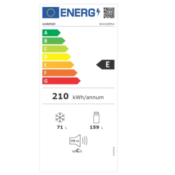 Gorenje RK416EPS4 alulfagyasztós kombinált hűtőszekrény 230L,161.3cm, inox