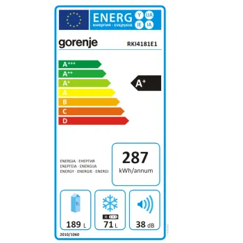 Gorenje RKI4181E1 beépíthető alulfagyasztós kombinált hűtőszekrény, 189/71L