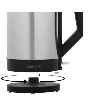 Clatronic WKS 3692 vízforraló, 1,5L, 2200W, fekete/rozsdamentes acél