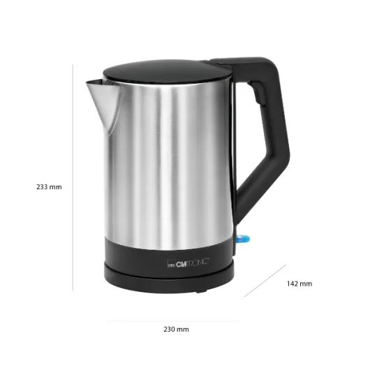 Clatronic WKS 3692 vízforraló, 1,5L, 2200W, fekete/rozsdamentes acél