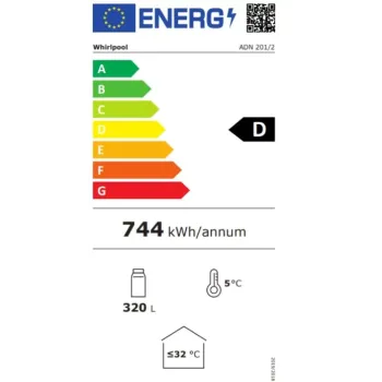 Whirlpool ADN 201/2 üvegajtós hűtőszekrény, 320L