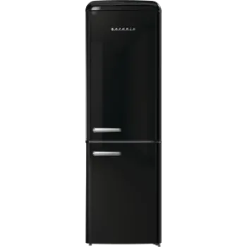 Gorenje ONRK619DBK Retro No Frost alulfagyasztós kombinált hűtőszekrény,204/96L,inverteres kompresszor,60x66.1x194cm,fekete 