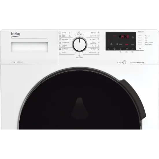 Beko WUE7612XST keskeny elöltöltős mosógép 49 cm mély, 7kg, D energiaosztály,gőz technologia 