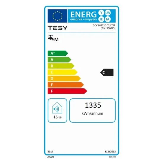 TESY ModEco GCV 804720 C21 TSR elektromos vízmelegítő, boyler 82l, intenlligens technológiával