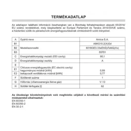 Amica 55701 inox 60cm széles kombinált tűzhely 10 funkciós sütő, digitális programóra A6KG10.2(X)Gd
