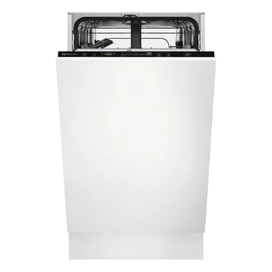 Electrolux EES42210L teljesen beépíthető keskeny mosogatógép, inverter motor, 9 terítékes, automatikus ajtónyitás, 44.8x55x81.8 cm 
