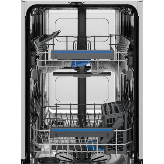 Electrolux EES42210L teljesen beépíthető keskeny mosogatógép, inverter motor, 9 terítékes, automatikus ajtónyitás, 44.8x55x81.8 cm 