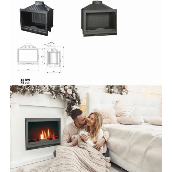 Warnex Ferguss FG19 beépíthető öntvény kandalló betét 15kW