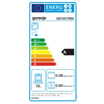 Gorenje GECS5C70XA inox elektromos kerámialapos tűzhely gőzfunkció, teleszkópos sütősín, duplagyűrűs és ovális főzőzónával