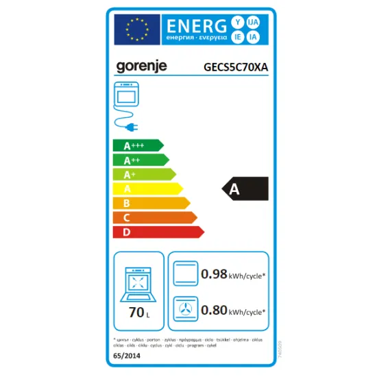 Gorenje GECS5C70XA inox elektromos kerámialapos tűzhely gőzfunkció, teleszkópos sütősín, duplagyűrűs és ovális főzőzónával