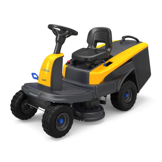 Stiga SWIFT 372e akkumulátoros fűgyűjtős fűnyíró traktor,gyűjtés funkcióval