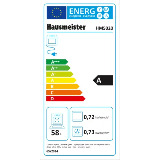 Hausmeister HM5020 ML kombinált tűzhely, fém dísztető INOX főzőfelület, 58L, 6 funkciós elektromos sütővel, 50x60x83 cm 