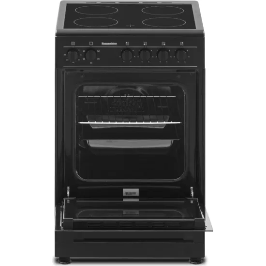 Hausmeister HM5029 fekete kerámialapos tűzhely, matt fekete, 43L, 50x63x85.5 cm 