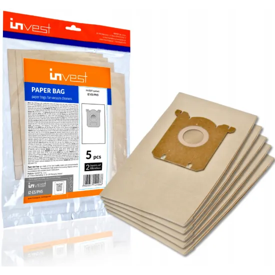 Invest IZ.E5/PH5 S-BAG ELECTROLUX -PHILIPS kompatibilis 5db papírporzsák 