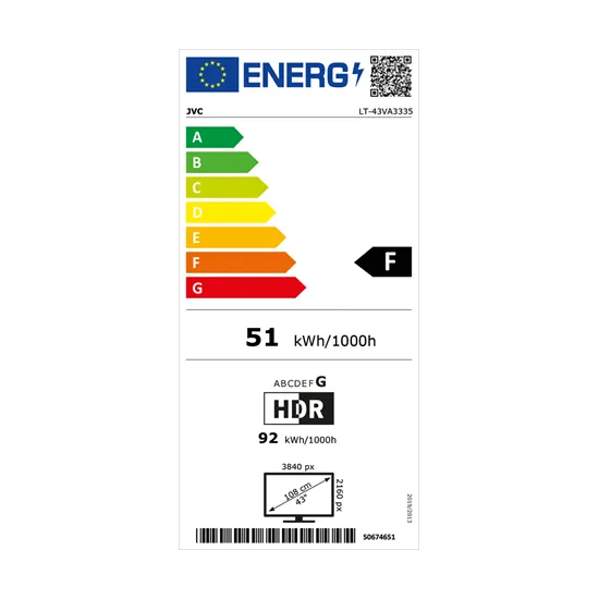 JVC LT43VA3335 UHD Android Smart LED TV, 43",108cm 
