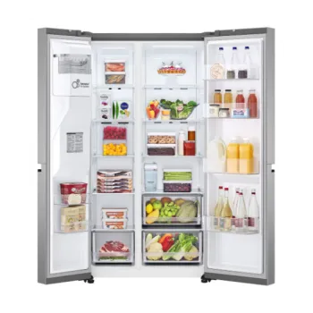 LG GSLV51PZXM Side-by-Side hűtőszekrény, inox színű,416/219L,179cm magasság, Smart Inverter Kompresszor, 