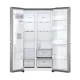 LG GSLV51PZXM Side-by-Side hűtőszekrény, inox színű,416/219L,179cm magasság, Smart Inverter Kompresszor, 