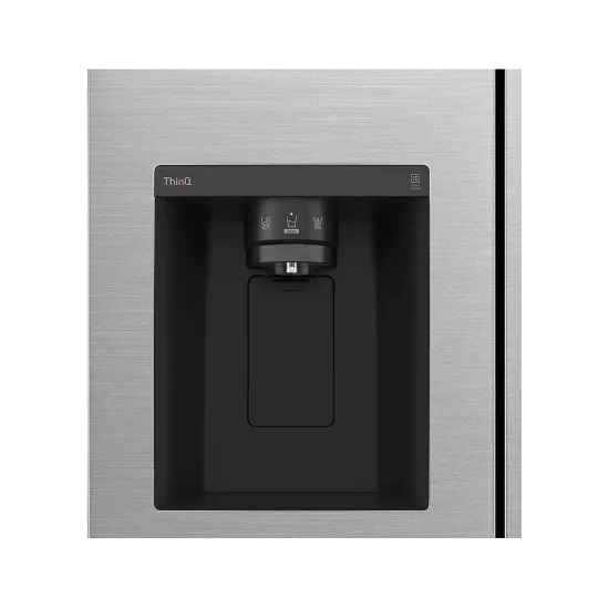 LG GSLV51PZXM Side-by-Side hűtőszekrény, inox színű,416/219L,179cm magasság, Smart Inverter Kompresszor, 