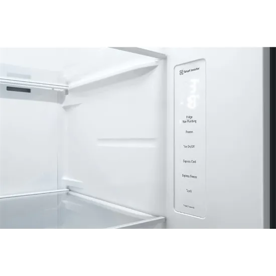 LG GSLV51PZXM Side-by-Side hűtőszekrény, inox színű,416/219L,179cm magasság, Smart Inverter Kompresszor, 