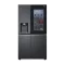 LG GSXV90MCDE Total No Frost side by side hűtőszekrény, 416/219L, InstaView™, WIFI, Lineáris Inverter Kompresszor, 91.3x73.5x179 cm, matt éjfekete szín 
