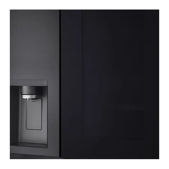 LG GSXV90MCDE Total No Frost side by side hűtőszekrény, 416/219L, InstaView™, WIFI, Lineáris Inverter Kompresszor, 91.3x73.5x179 cm, matt éjfekete szín 