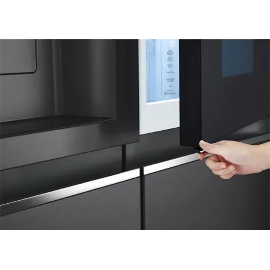 LG GSXV90MCDE Total No Frost side by side hűtőszekrény, 416/219L, InstaView™, WIFI, Lineáris Inverter Kompresszor, 91.3x73.5x179 cm, matt éjfekete szín 