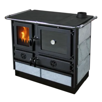 Magnum S sparhelt jobbos zsírkő borítás, öntöttvas fedlap és ajtók