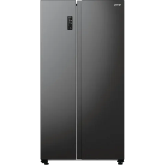 Gorenje NRR9185EABXL side by side fekete hűtőszekrény, Total No Frost funkcióval, Inverteres kompresszorral,358/192L, 91.5x67x178.6 cm, fekete szín