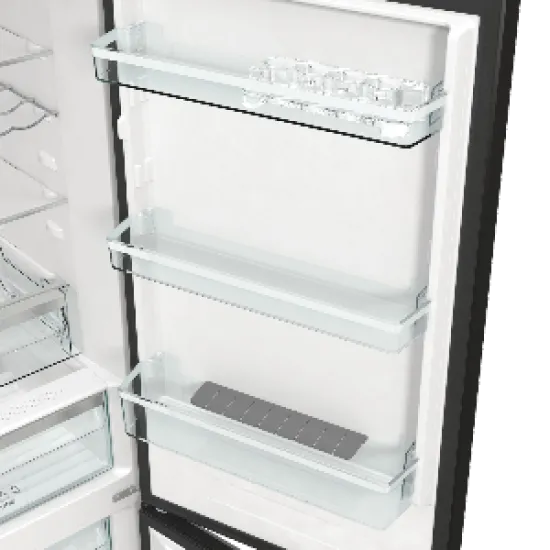 Gorenje NRK619EABXL4 NO Frost fekete kombinált hűtőszekrény, 204/96L, 60x59.2x185 cm 