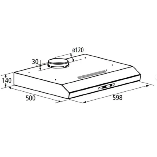 MPM MPM-61-PX-76 60cm fekete felső kivezetéses konyhai elszívó, mosható zsírszűrővel MPM61PX76