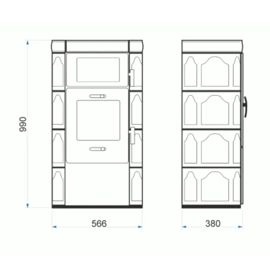Warnex Napoli kerámia csempés kandalló csontszín 