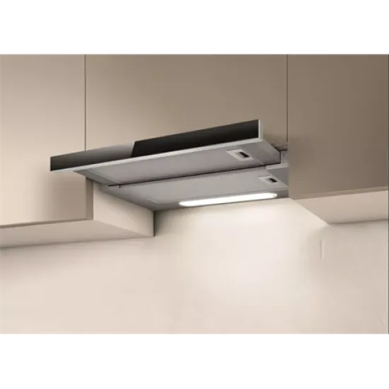 Elica ELITE 14 LUX GRVT/A/60 PRF0098874B beépíthető kihúzható konyhai elszívó,ezüst/fekete üveg front,60cm széles