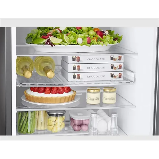 Samsung RB38C7B6D22/EF Bespoke előlap nélküli alulfagyasztós kombinált hűtőszekrény, No Frost, Körkörös hűtés, 276/114L, D energiaosztály 