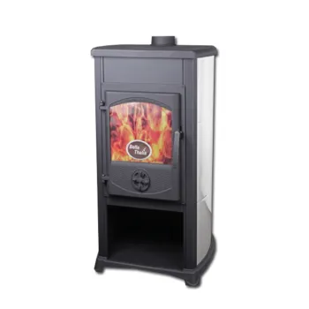 Warnex Thalia Grande Eco bézs kandalló 9,7kW Öntöttvas ajtóval, tetővel és lábakkal