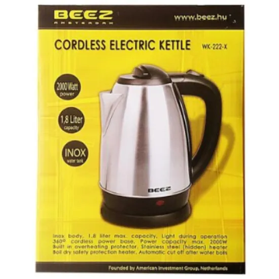Beez WK-222-X vízforraló inox 1,8 liter