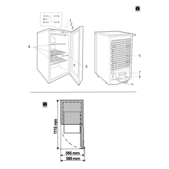Whirlpool ADN 140 W üvegajtós hűtőszekrény, aluminium, 85cm magas, 123L